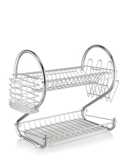 Kitchen Life 2 Level Chrome Dish Rack - Silver