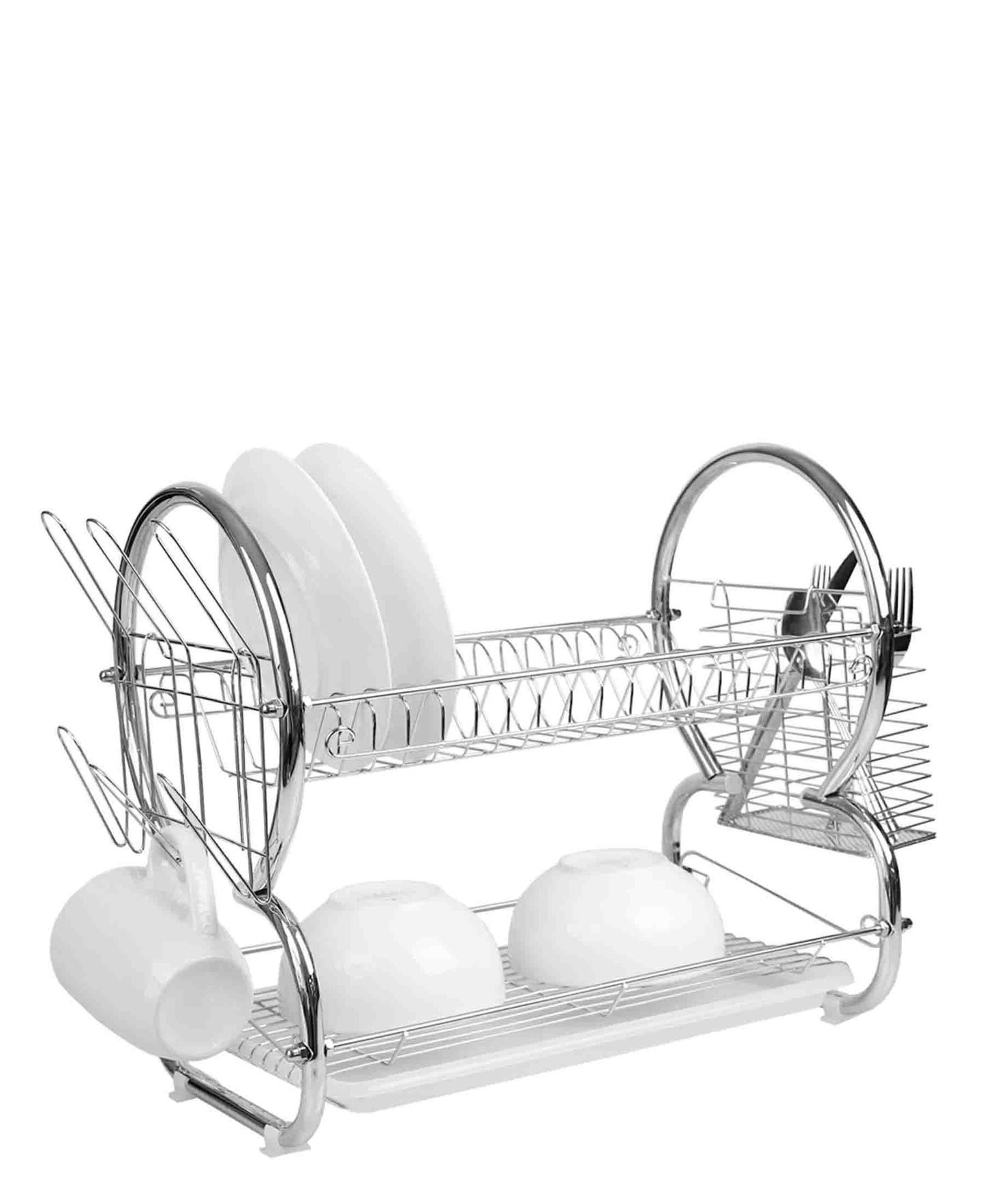 Kitchen Life 2 Level Chrome Dish Rack - Silver