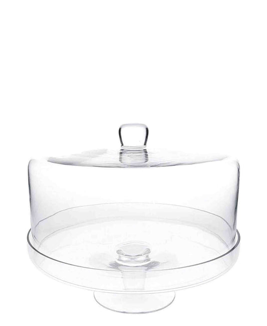 Kitchen Life 30cm Glass Cake Stand With Dome - Clear