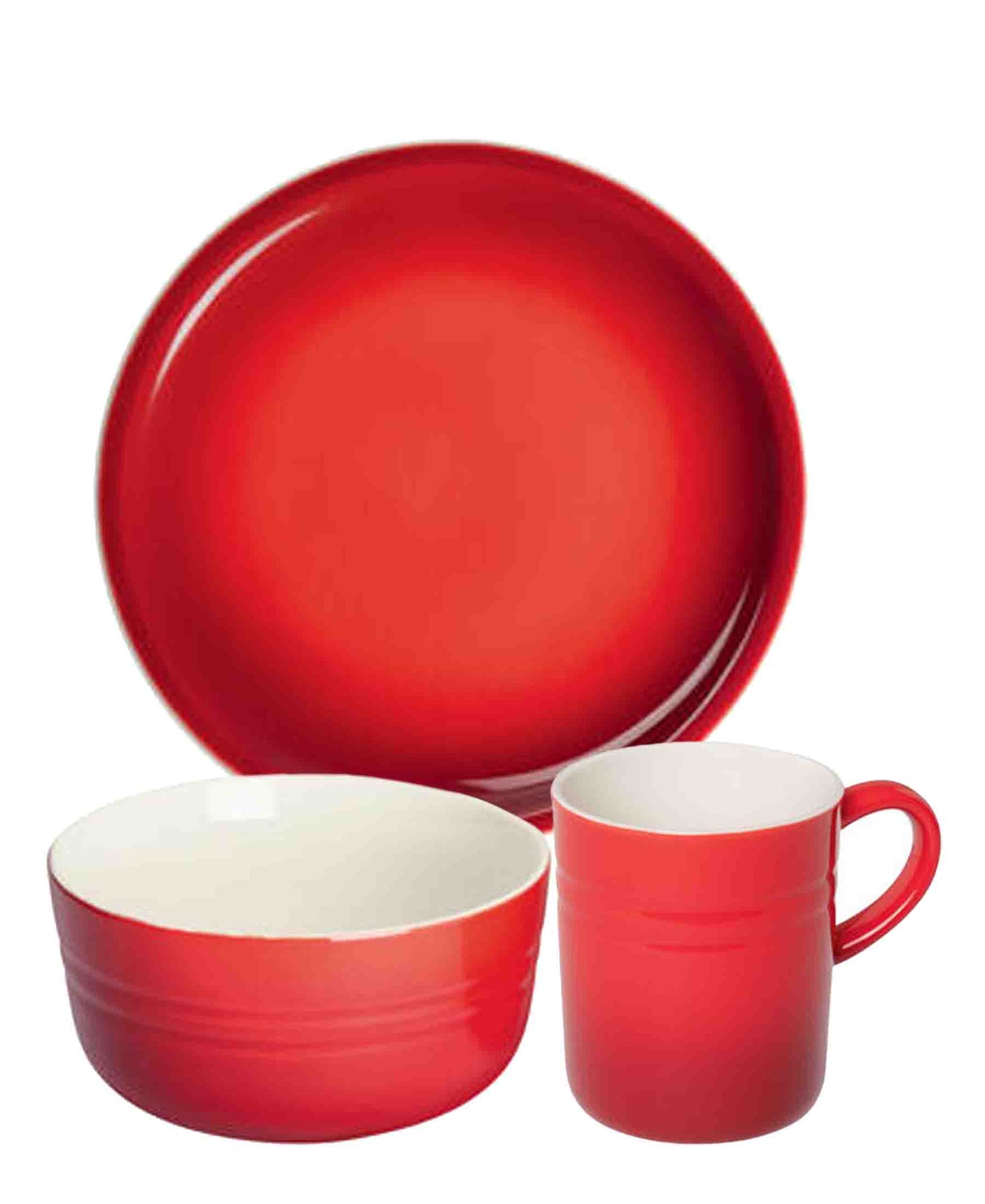 Kitchen Life 3 Piece Dinner For One Set - Red