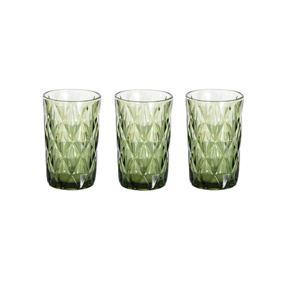 Kitchen Life 3 Piece Glass Tumbler Set - Green
