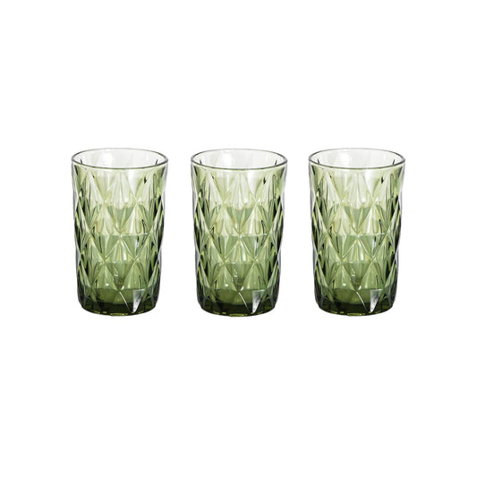 Kitchen Life 3 Piece Glass Tumbler Set - Green