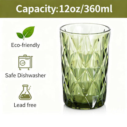 Kitchen Life 3 Piece Glass Tumbler Set - Green