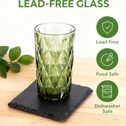Kitchen Life 3 Piece Glass Tumbler Set - Green