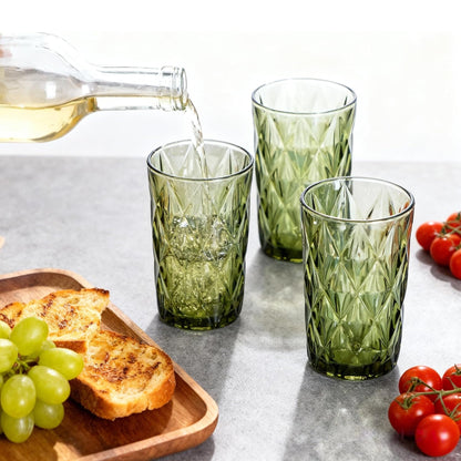 Kitchen Life 3 Piece Glass Tumbler Set - Green