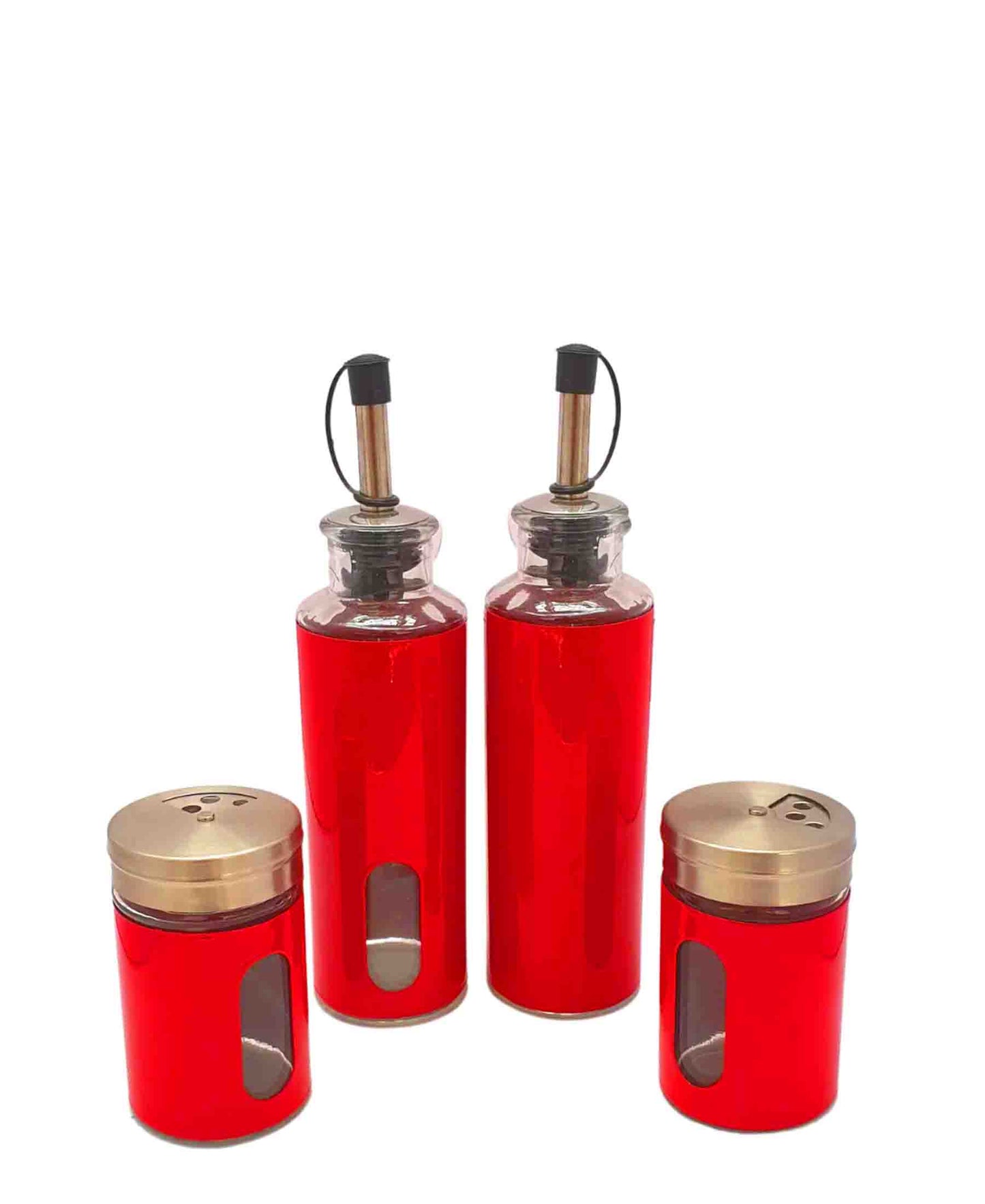 Kitchen Life 4 Piece Cruet Set - Red