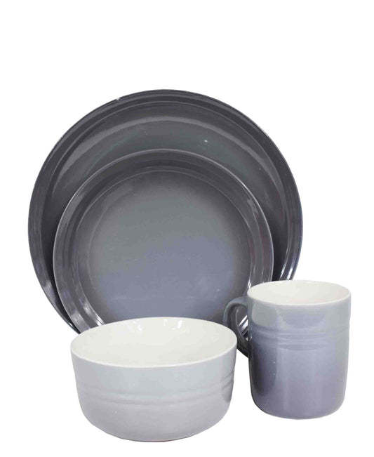 Kitchen Life 4 Piece Dinner For One Set - Grey