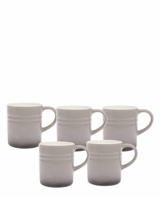 Kitchen Life 5 Piece 475ml Ceramic Mug - Grey