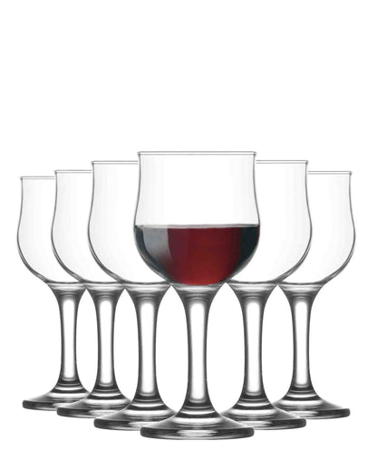 Kitchen Life 6 Piece 200ml Tulip Wine Glass Set - Clear