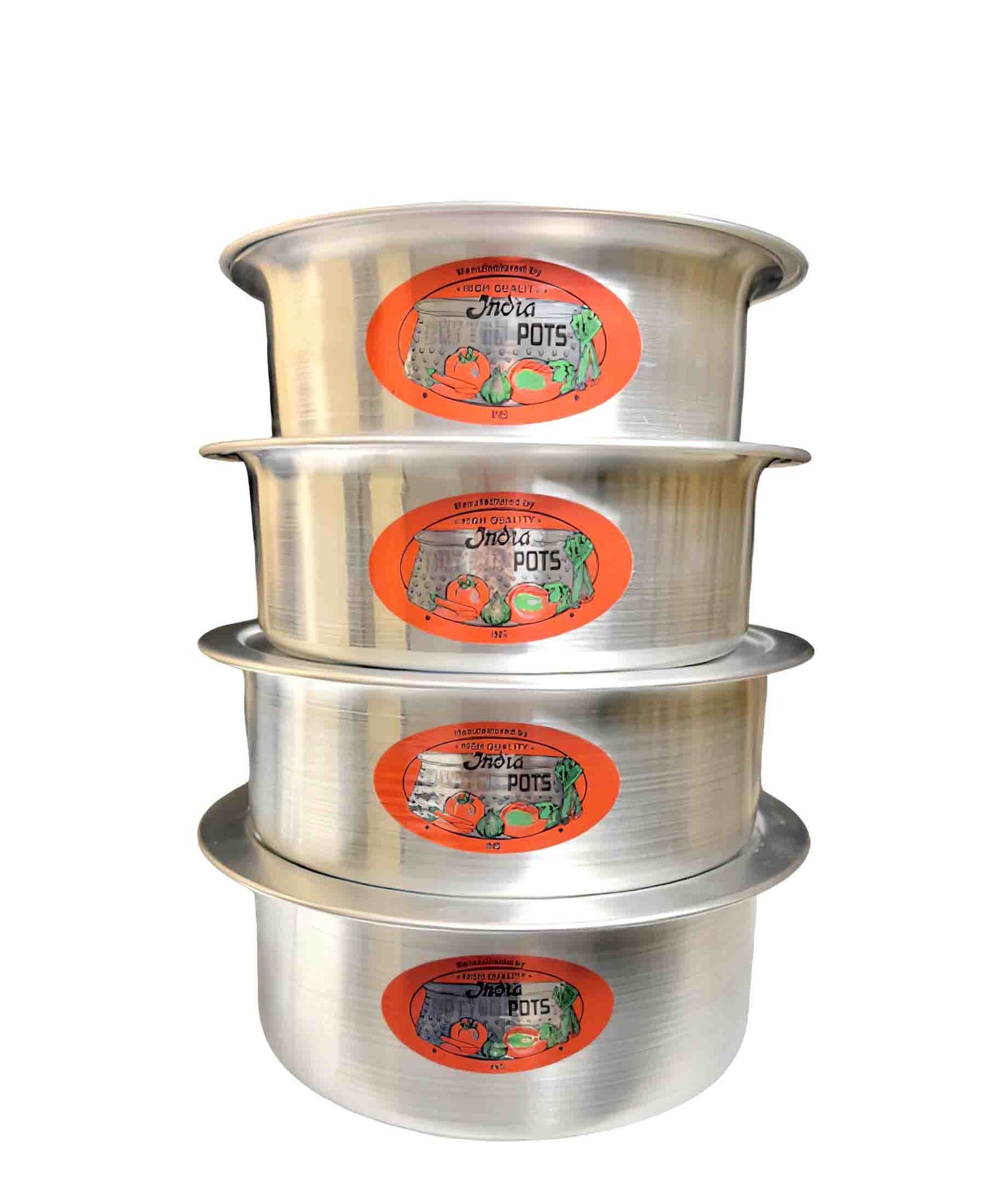 Kitchen Life 8-11 Heavy Duty Aluminium India Fish Pots - Silver