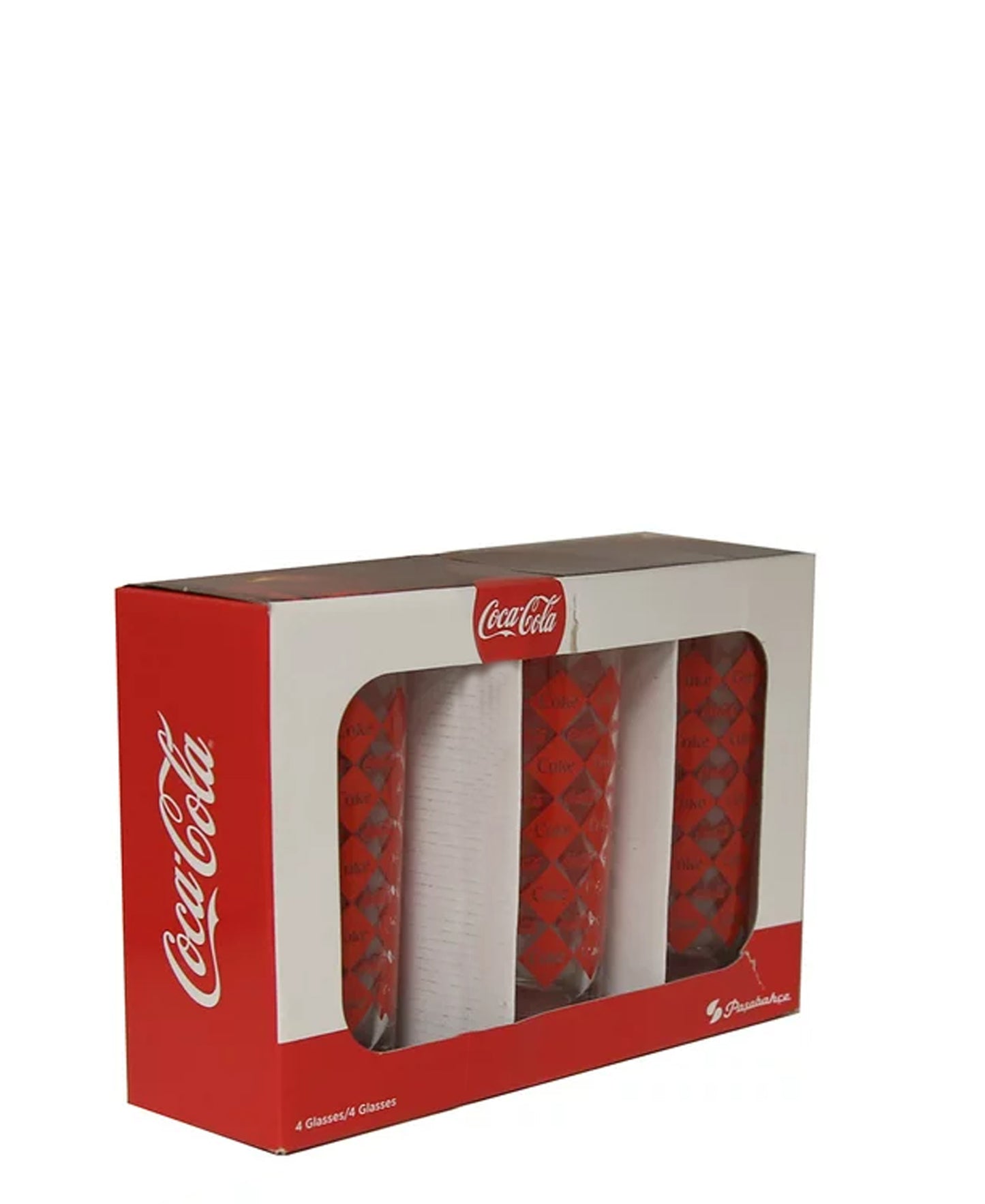 Kitchen Life Coca Cola 3 Piece Hi Ball Diamond Print Set - Clear & Red