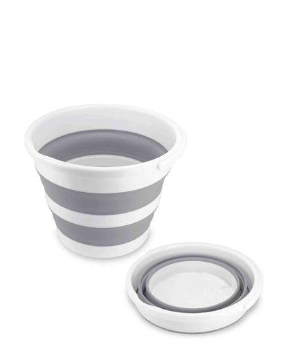 Kitchen Life Collapsible 10Lt Bucket - White & Grey