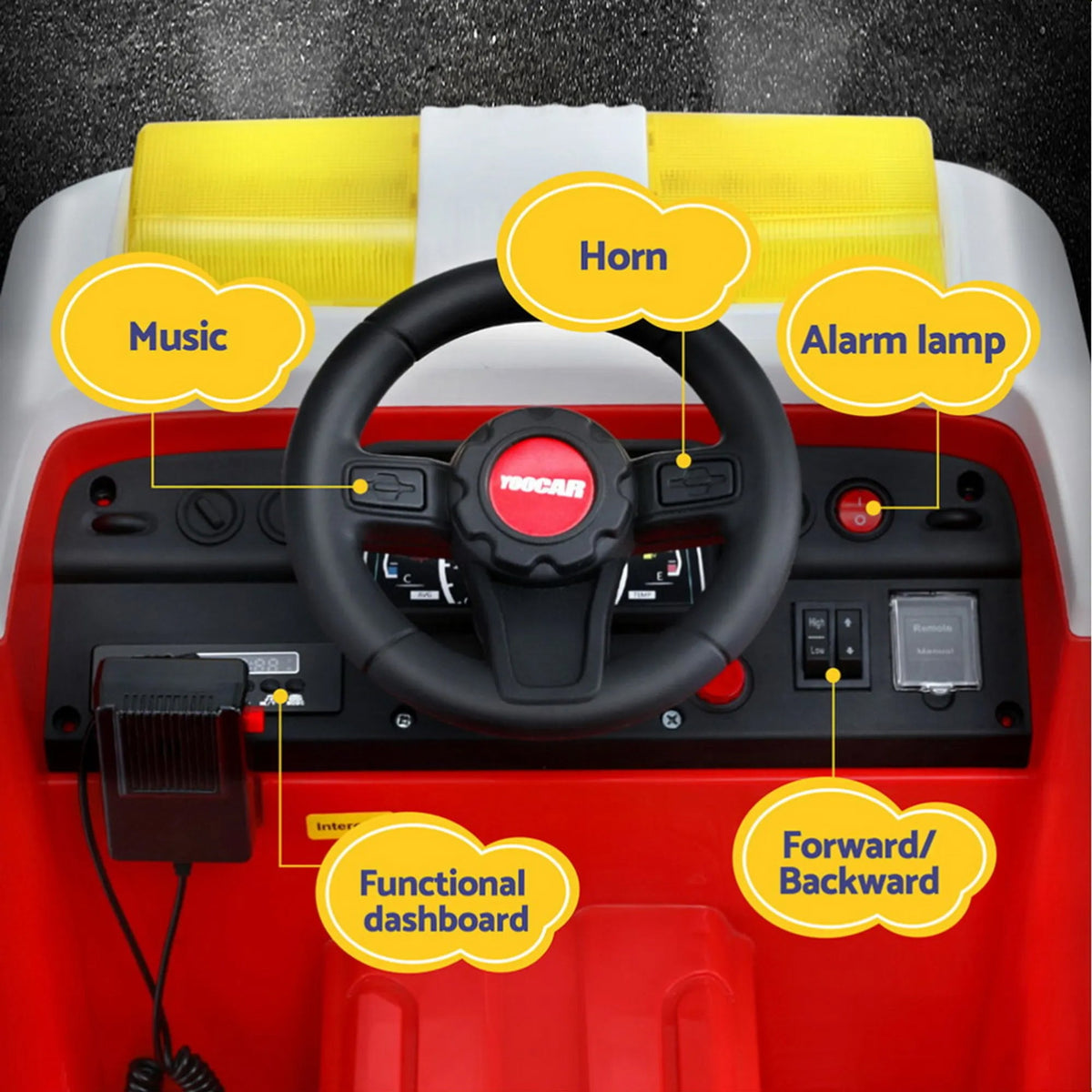 Fire Rescue Kids Electric Ride-On Fire Truck with Water Gun - L911L Pro