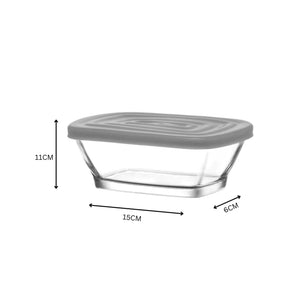 LAV 375ml Rectangular Jar With Lid Clear