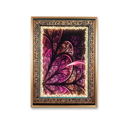 LED 50 x 90cm Floral Frame Multicoloured