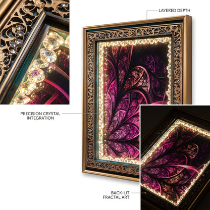 LED 50 x 90cm Floral Frame Multicoloured