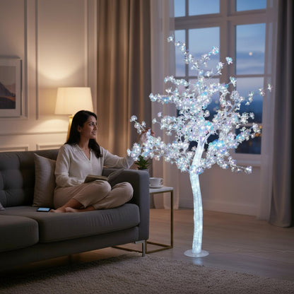 1.8m Tree with LED Lights White