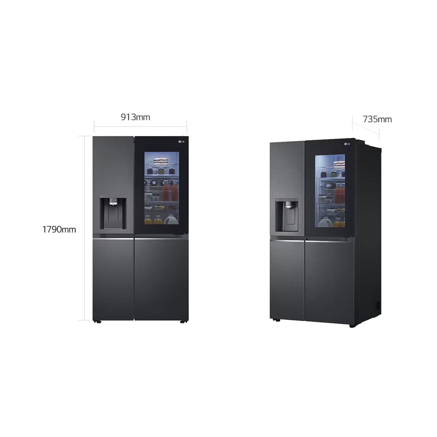 LG 611Lt Side By Side Instaview Fridge Black