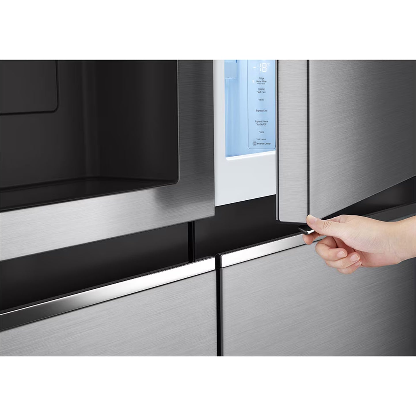 LG 611Lt Platinum Door in Door Side by Side Refrigerator Silver