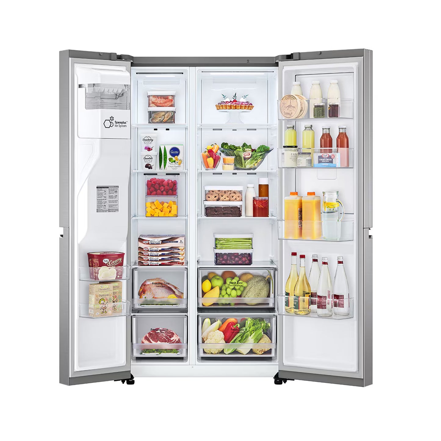 LG 611Lt Platinum Door in Door Side by Side Refrigerator Silver