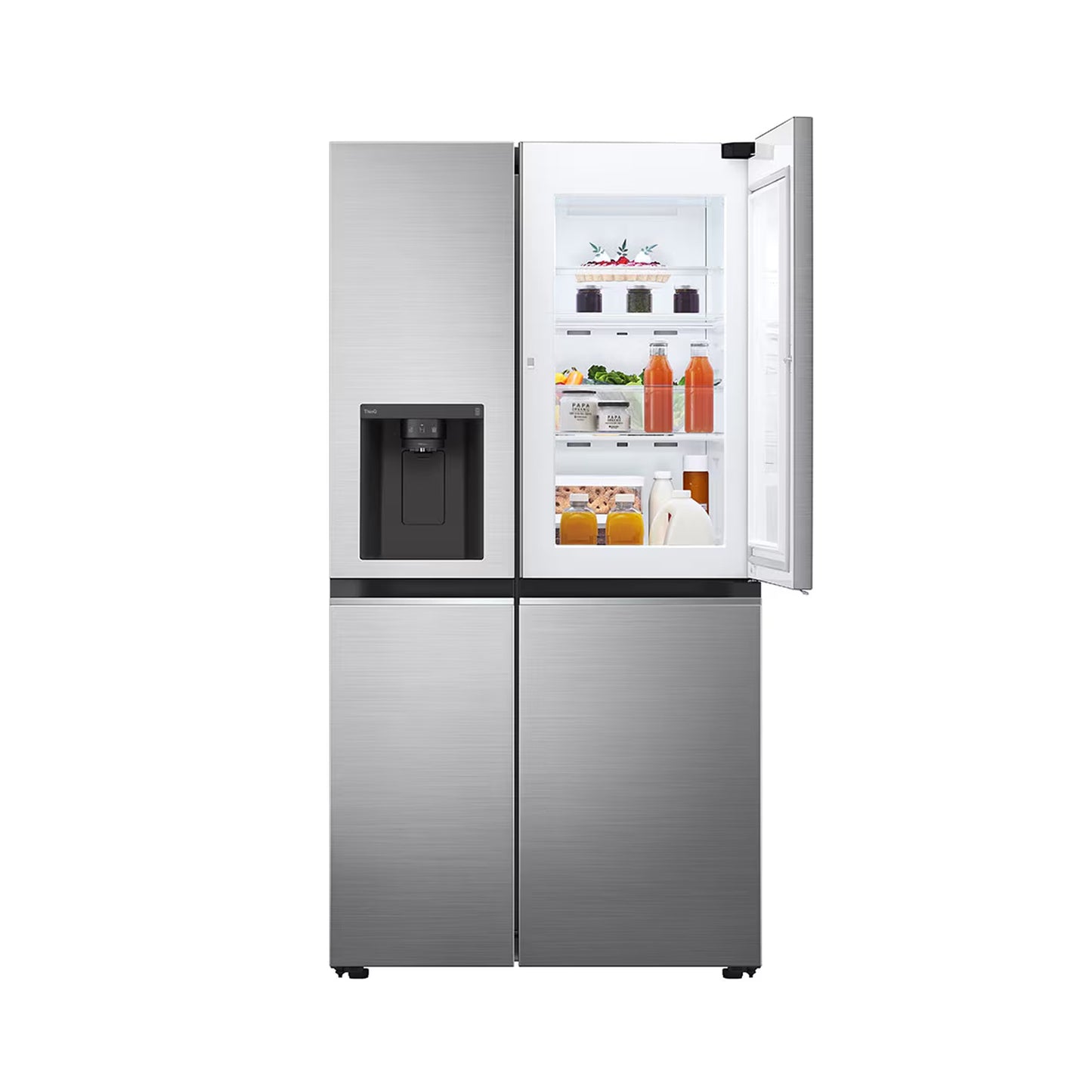 LG 611Lt Platinum Door in Door Side by Side Refrigerator Silver