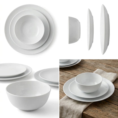 La Opala Cosmo 12 Piece Dinner Set White
