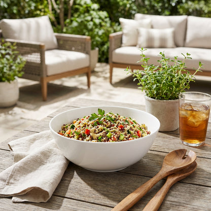 La Opala Cosmo Serving Bowl Plain White