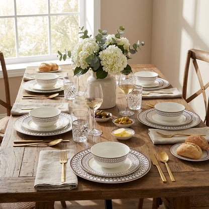 La Opala Pearl 12 Piece Dinner Set Roman Blue