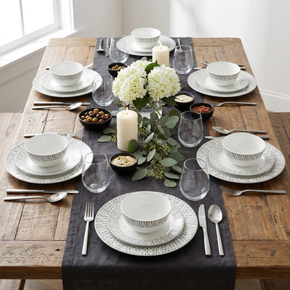 La Opala Pearl 12 Piece Dinner Set Silver Phoenix