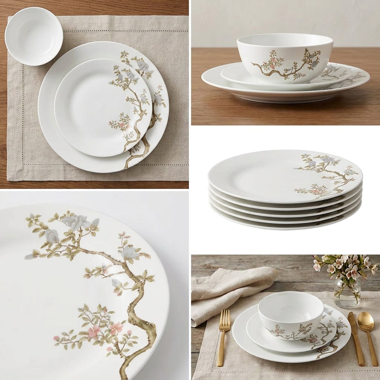 La Opala Zen Gardeni Pearl 12 Piece Dinner Set White