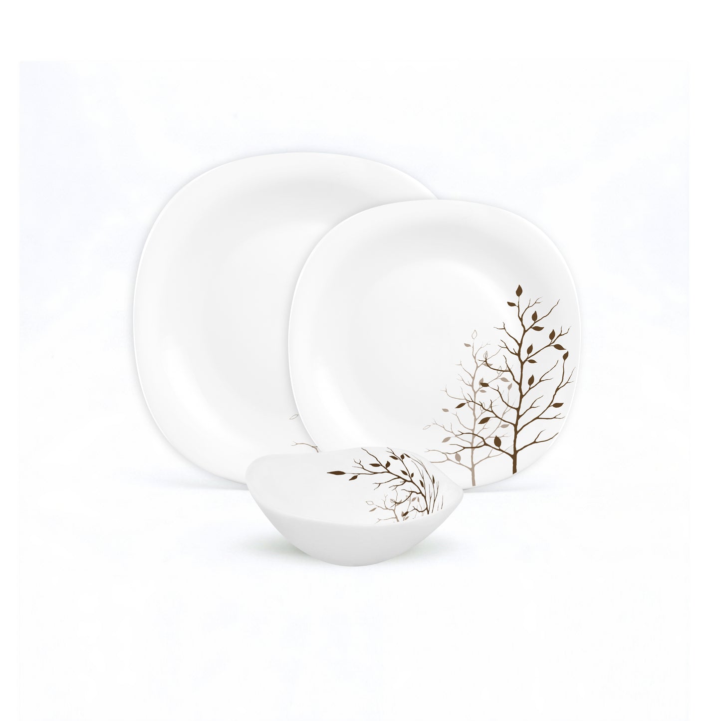 La Opala Quadra 12 Piece Dinner Set Autumnal