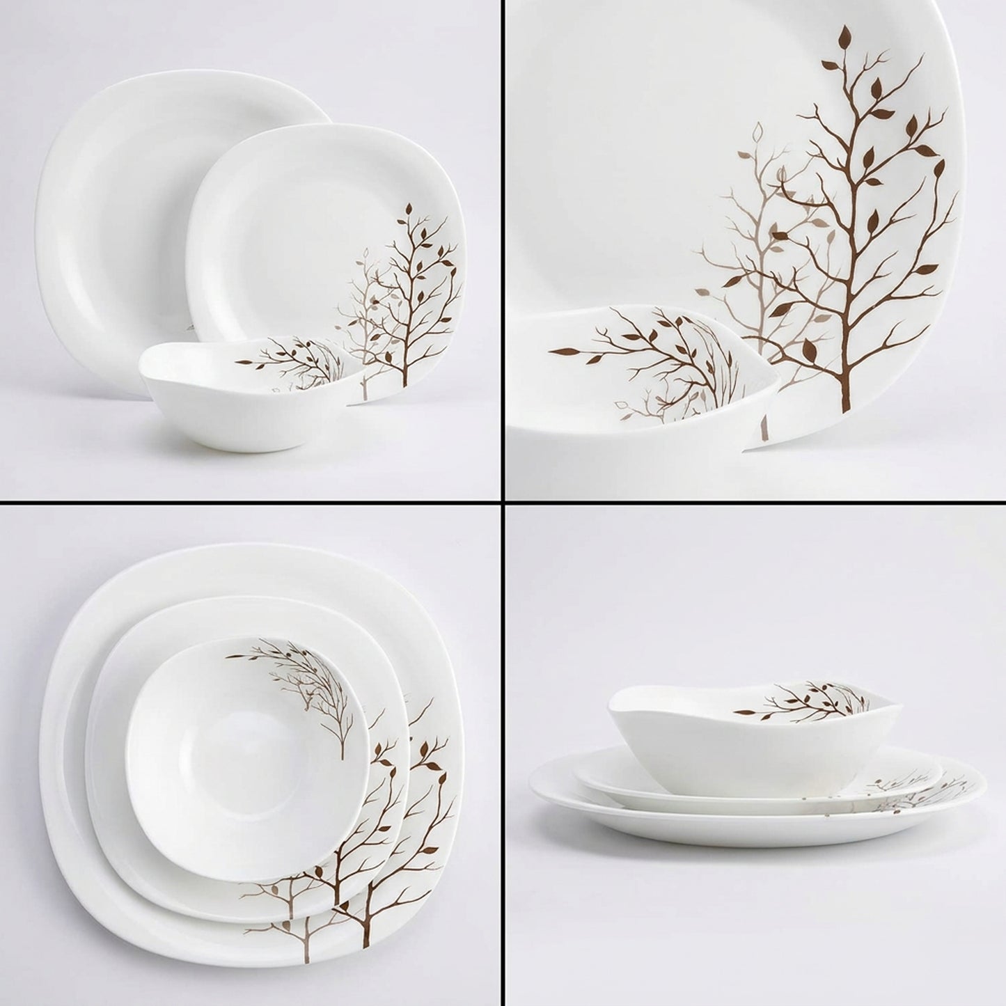 La Opala Quadra 12 Piece Dinner Set Autumnal