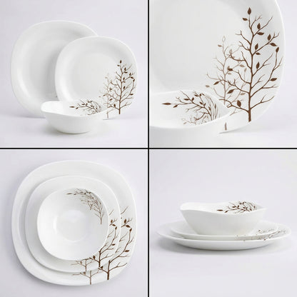 La Opala Quadra 12 Piece Dinner Set Autumnal