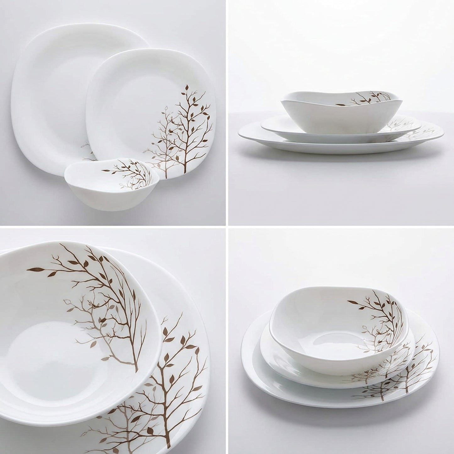 La Opala Quadra 12 Piece Dinner Set Autumnal
