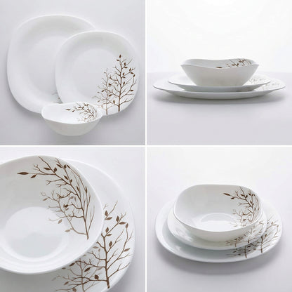 La Opala Quadra 12 Piece Dinner Set Autumnal