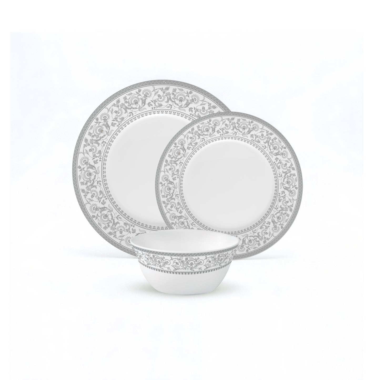 La Opala Sovrana 12 Piece Dinner Set Persian Silver