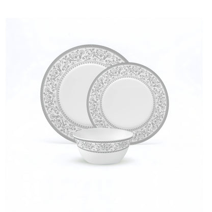 La Opala Sovrana 12 Piece Dinner Set Persian Silver
