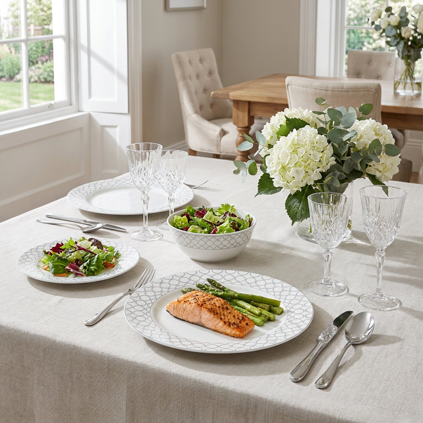 La Opala Velvet 12 Piece Dinner Set Pearl Grey