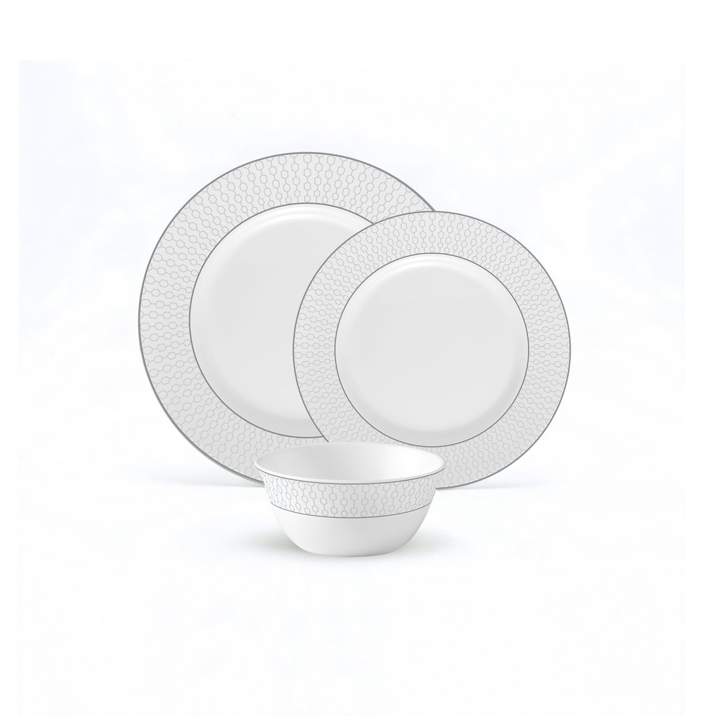La Opala Velvet 12 Piece Dinner Set Pearl White
