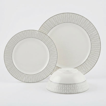 La Opala Velvet 12 Piece Dinner Set Pearl White