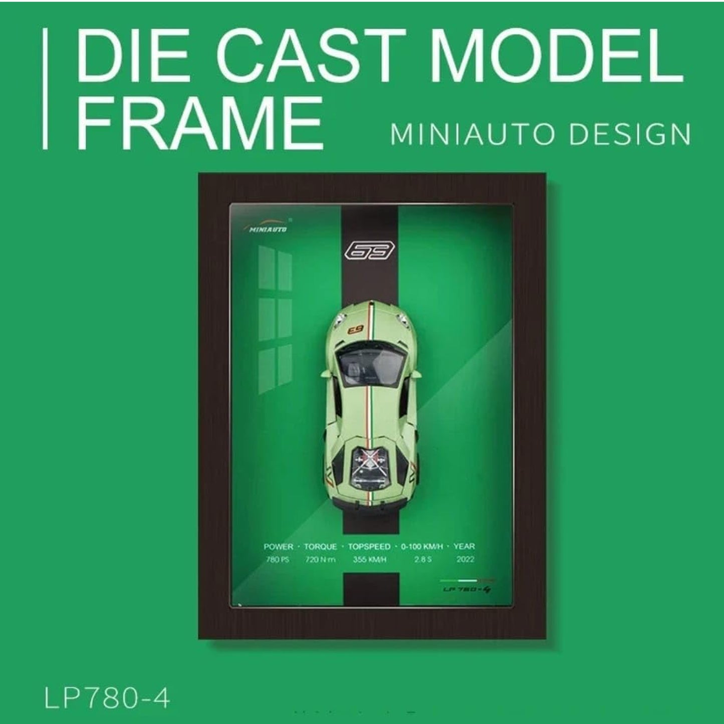 Die Cast Car Model Frame Green