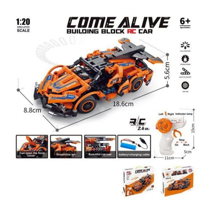 RC 319 Piece Car Building Block Set Orange