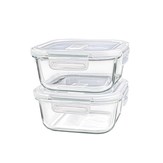2 Piece 800ml Storage Container Set Clear