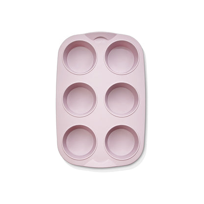 6 Hole Cupcake Tray Pink