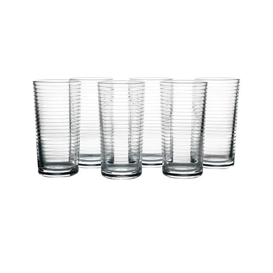 260ml 6 Piece Line Design Tumbler Set Clear