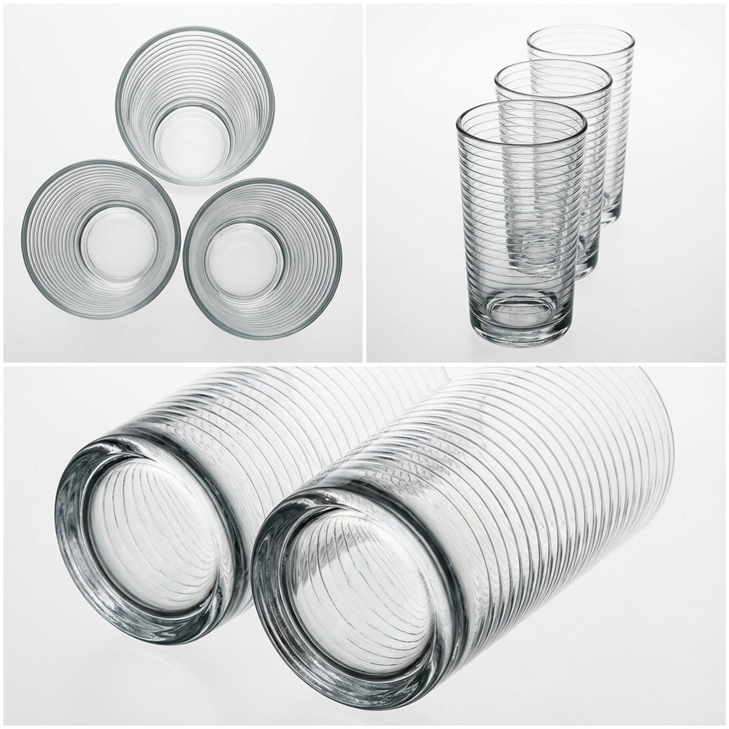 260ml 6 Piece Line Design Tumbler Set Clear