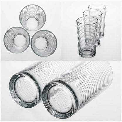 260ml 6 Piece Line Design Tumbler Set Clear