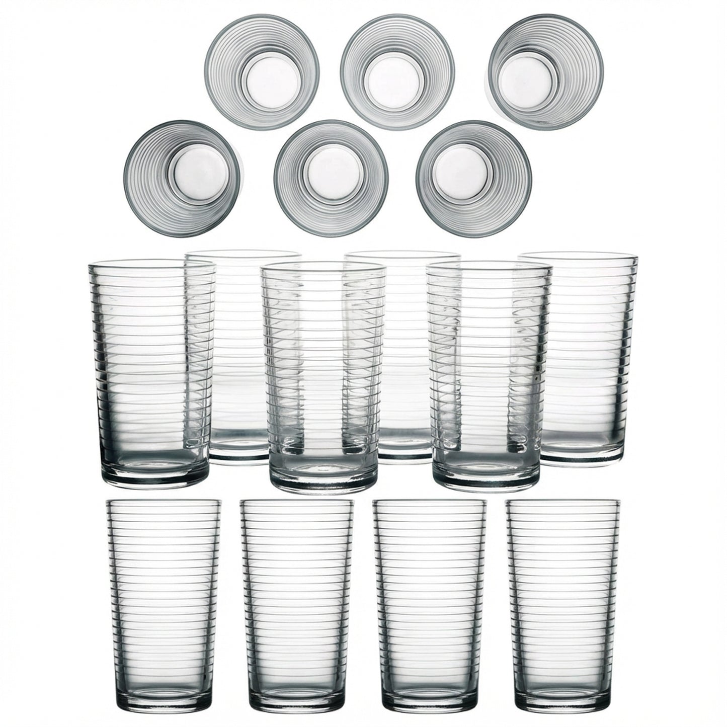 260ml 6 Piece Line Design Tumbler Set Clear