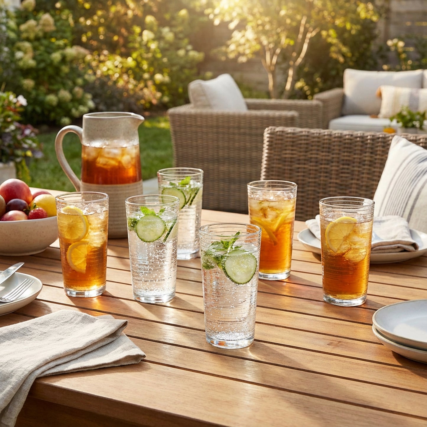 260ml 6 Piece Line Design Tumbler Set Clear