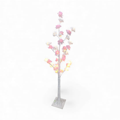 1.2m LED Tree with Roses Pink & White